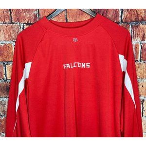 Atlanta Falcons NFL NFC South Men’s Red White Long Sleeve Pullover Stretch Shirt